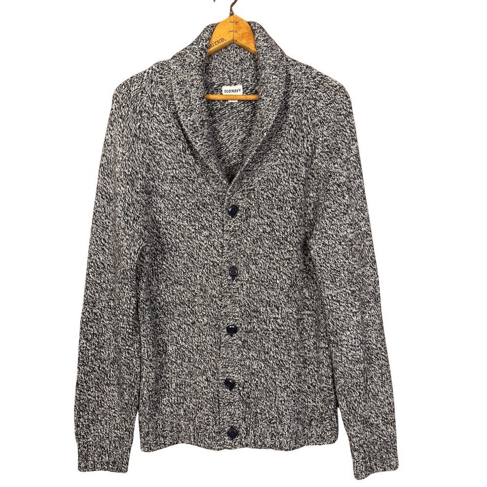 Old Navy Men’s Shawl Collar Cardigan Gray Wool Blend Sweater Size M